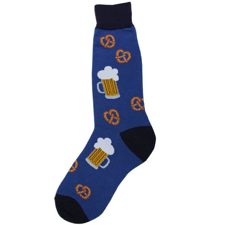 Men's Beer and Pretzel Socks for wholesale by Foot Traffic Socks