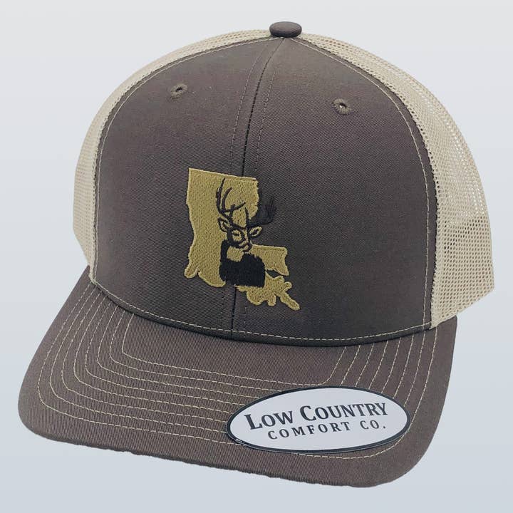 Louisiana Deer Brown/Khaki Hat for wholesale by Riverbed Threads