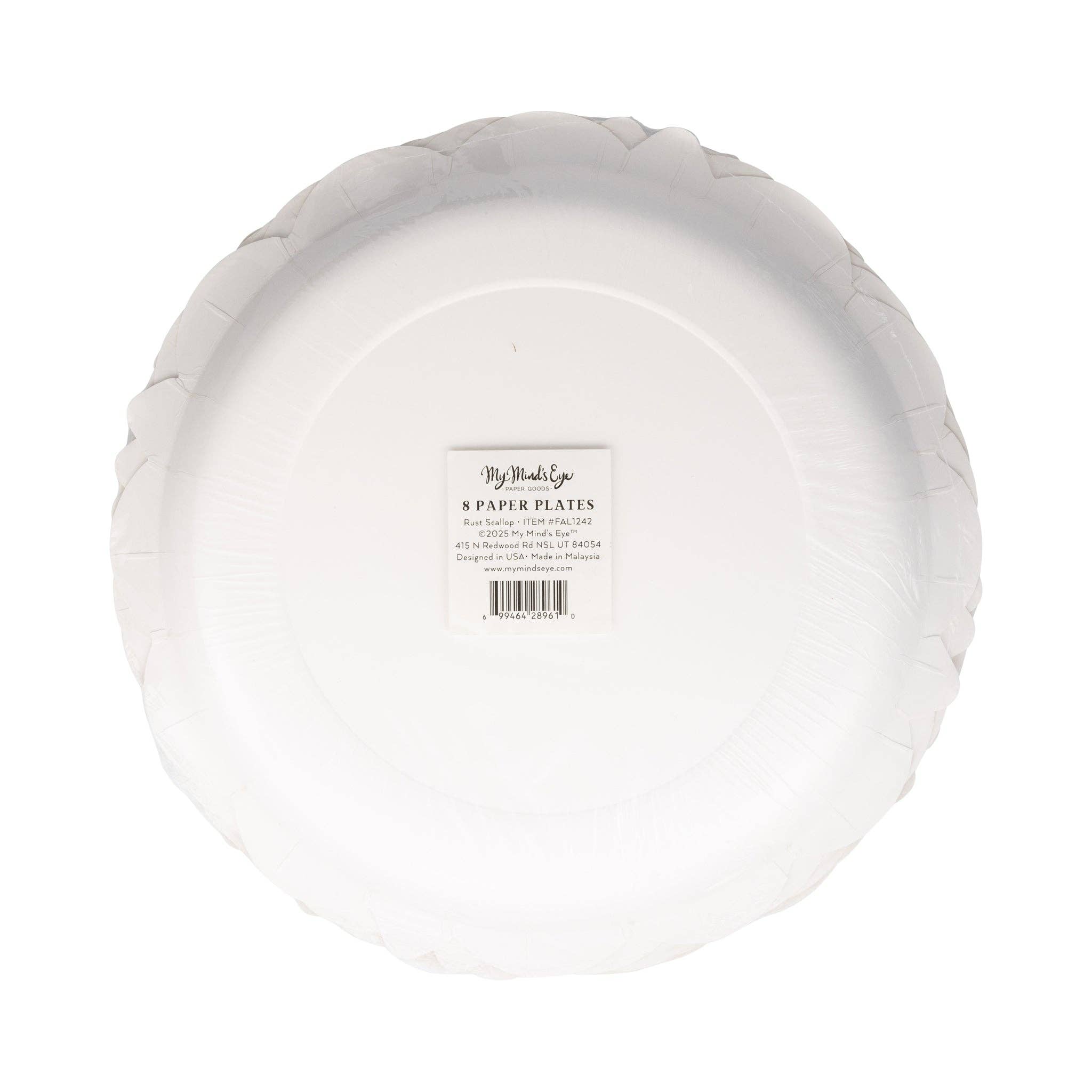 My Mind’s Eye - Wholesale Disposable Plate - FAL1242 - Falloween Rust Scalloped Round 10" Paper Plate3