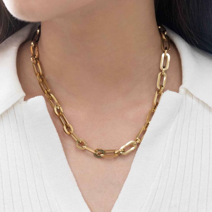 Lovoda - Wholesale Link & Chain Necklace - Overawe Large Chain Link Necklace (14K)