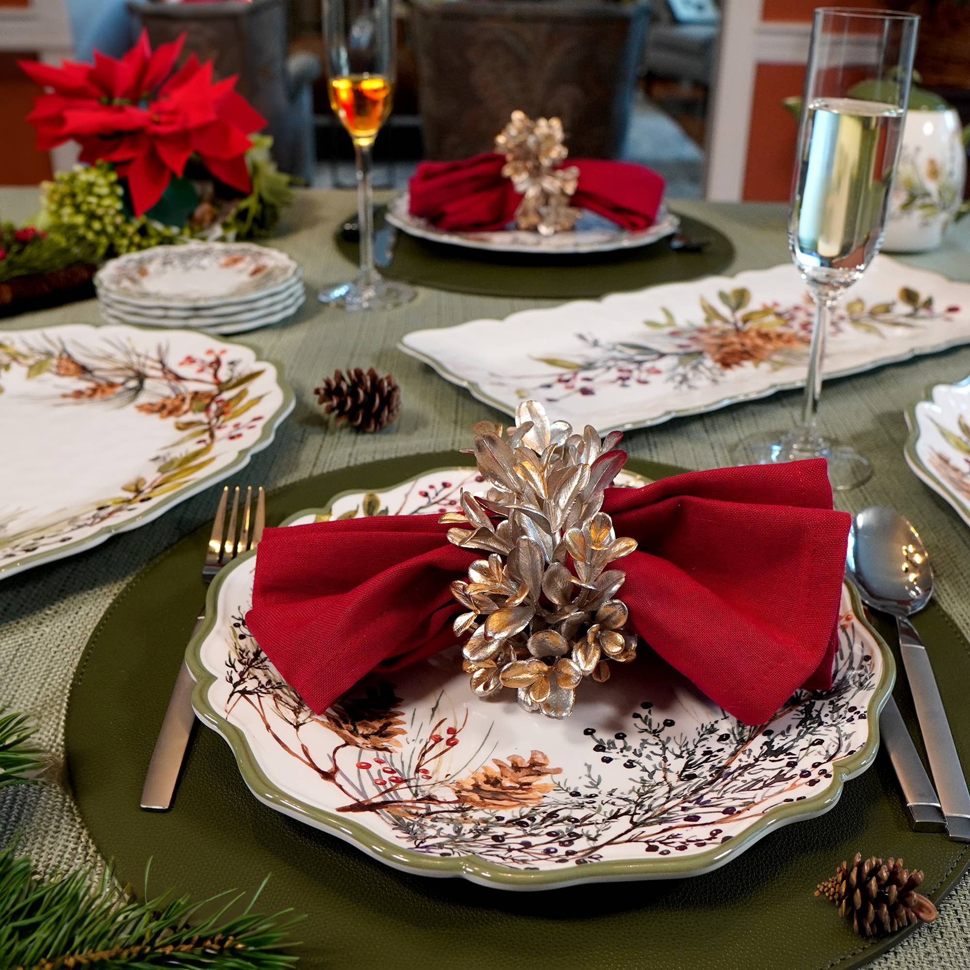 Certified International - Vente Plateaux - Plateau rectangulaire en mélamine Winters Forest pour Noël2