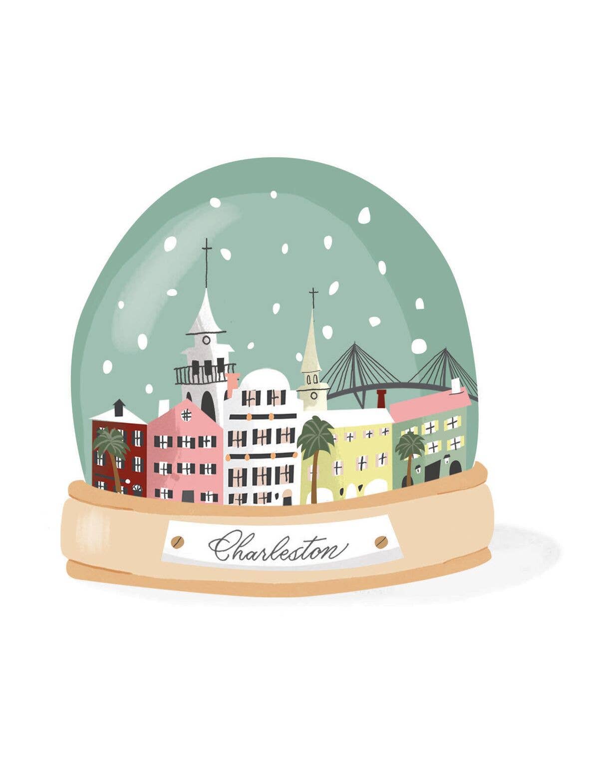 The Town Serif - Wholesale Christmas Card - Charleston Snow Globe Greeting Card - CHS Holiday2