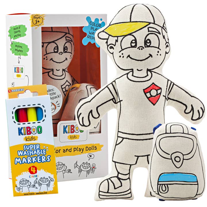 Kiboo Kids – wholesale Docka - Barn – Färg din egen pojke med Cap Doll