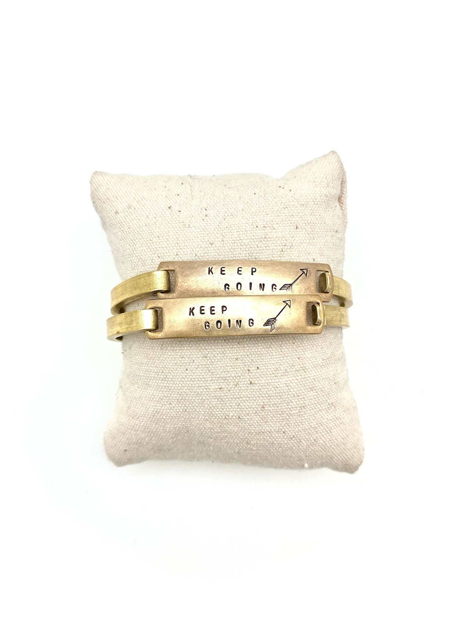 Stone Cooper - Wholesale Cuff Bracelet - "Keep Going" Stamped Clip-Cuff Brass Bracelet1