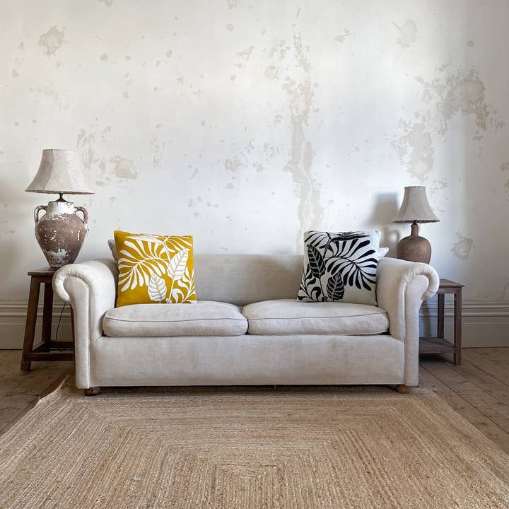 Sophie Home Ltd - Wholesale Throw Pillow Cover - Cotton Knit Throw Pillow/Cushion Cover: Leaf Citrus