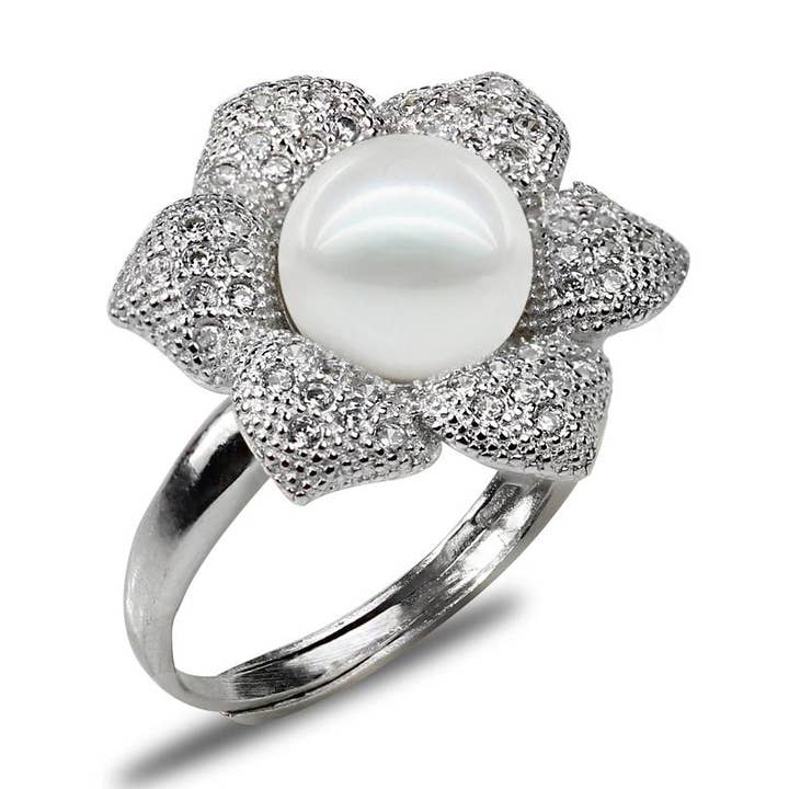 Blooming Flower Pearl Ring for wholesale by Timeless Pearl