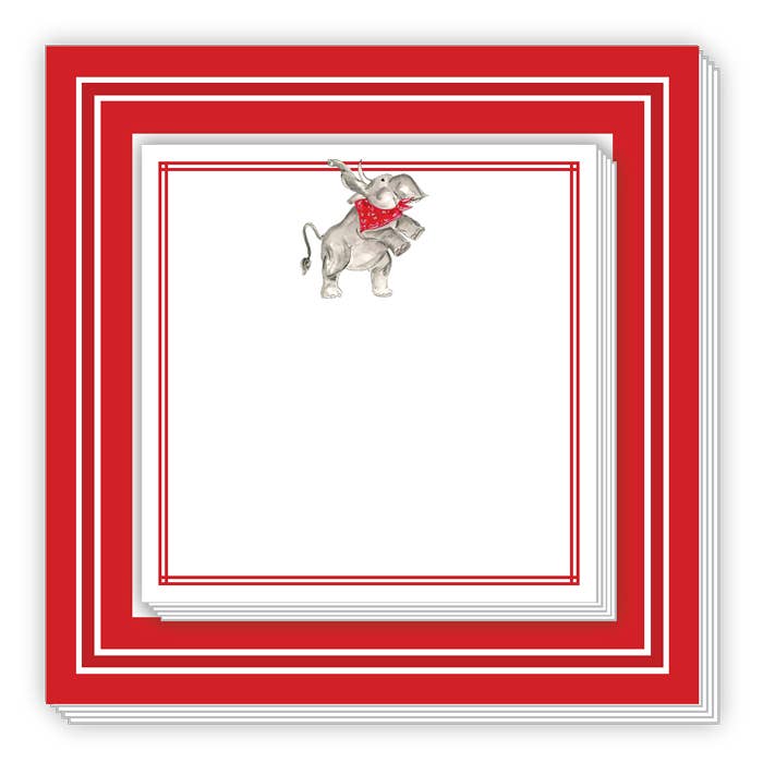 Elephant with Crimson Border Notepad Duo for wholesale by RosanneBeck Collections