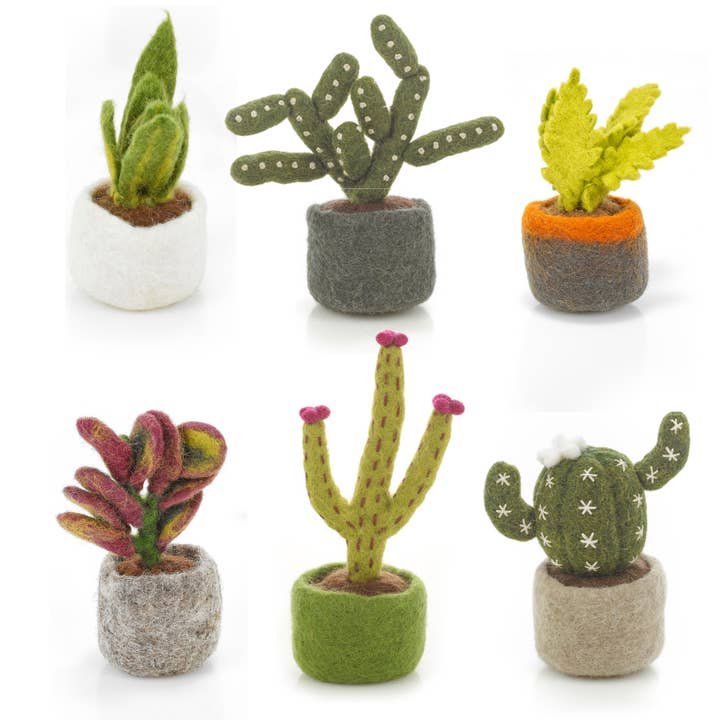 Handmade Felt Biodegradable Fake Miniature Plant Decoration for wholesale by Felt So Good