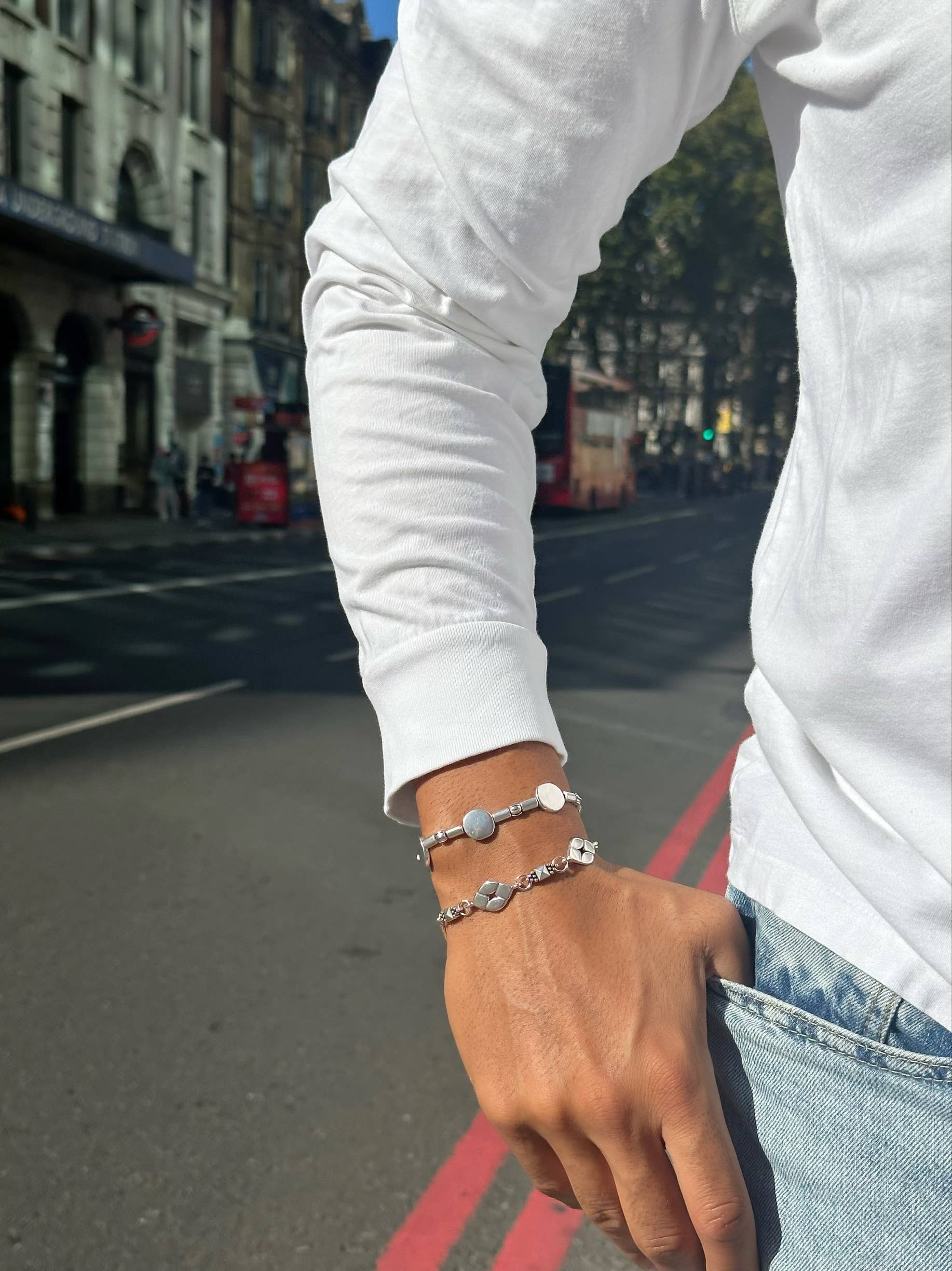 Christina Christi - Wholesale Jewelry - Men's - SIlver Beaded Bracelet, Mens Beaded Bracelet, Mens Jewelry4