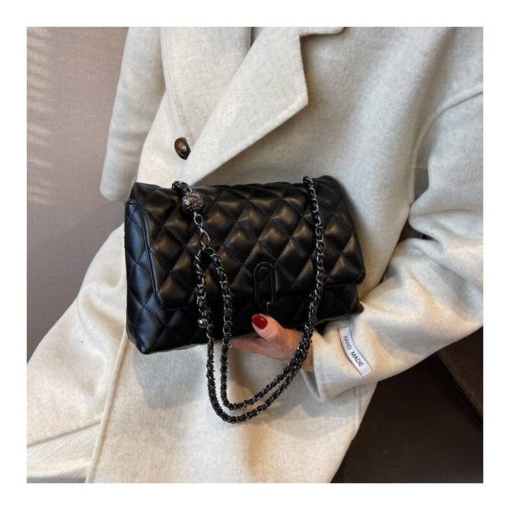 PU Leather Quilted Chain Bag for wholesale by Sheer Trend