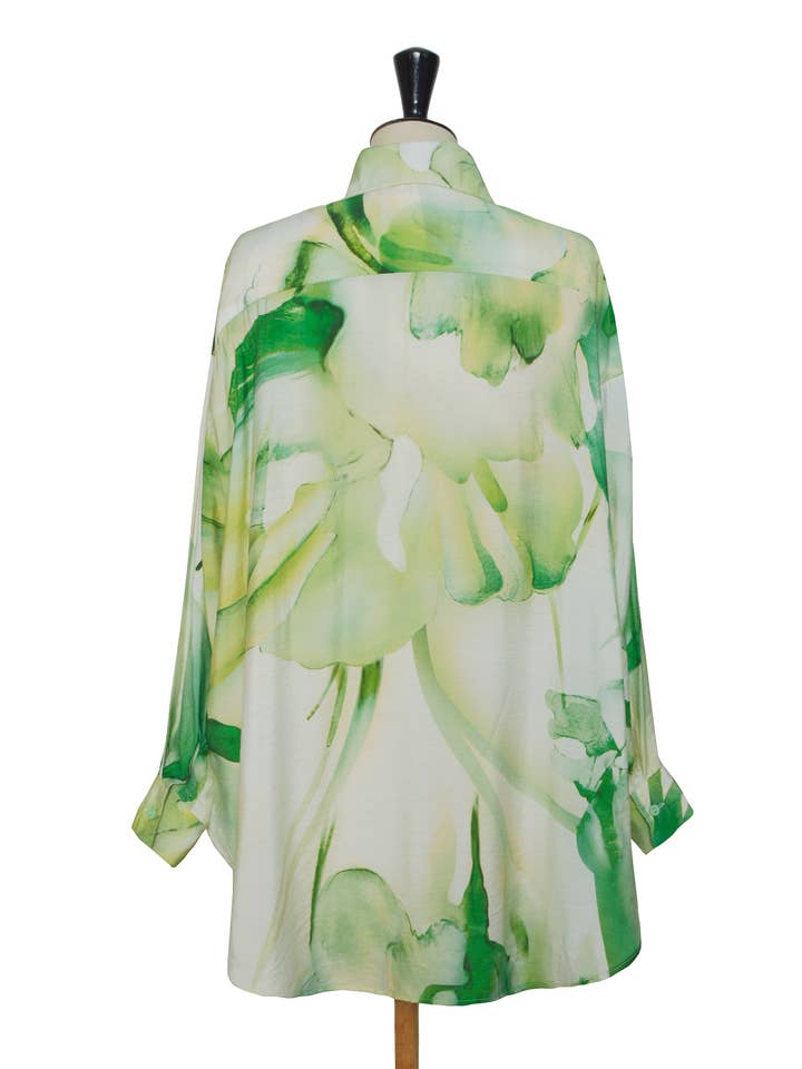 Green Long-sleeve shirt with tie-dye pattern for wholesale on Faire1