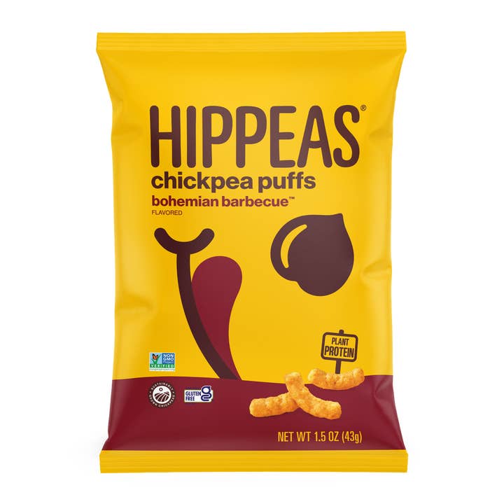 Hippeas - Wholesale Puffed Snack - Chickpea Puffs, Bohemian BBQ, 12ct 1.5oz Bags - Vegan Snacks
