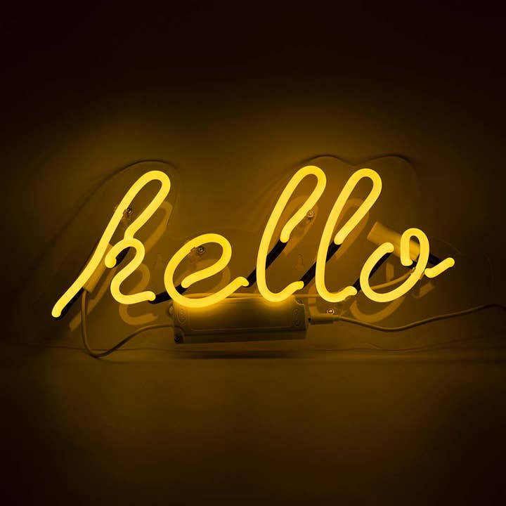 Neon Light 'Hello' Wall Sign - Yellow for wholesale by Locomocean