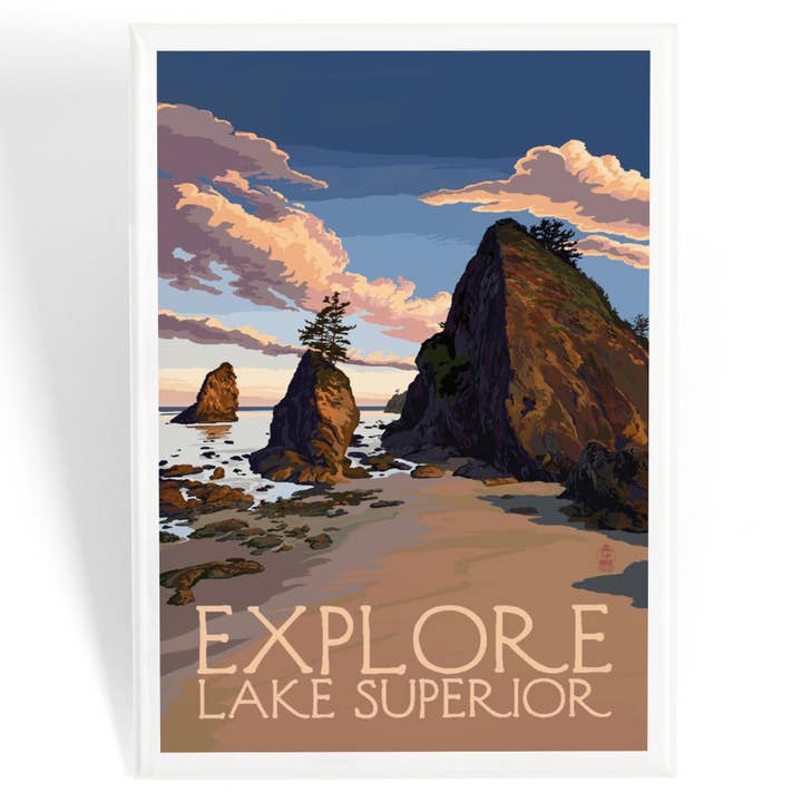 MAGNET Explore el Lago Superior, Costa Rocosa para venta al por mayor de Lantern Press
