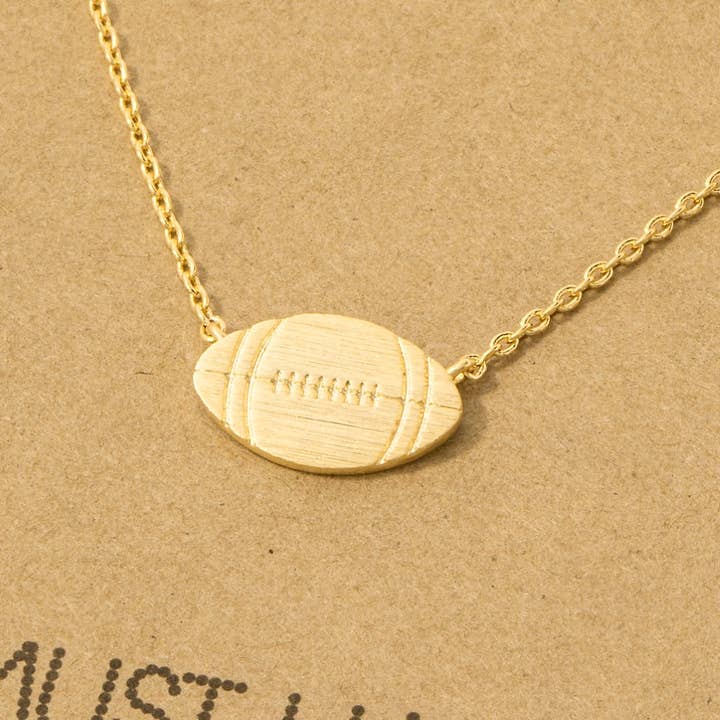 Fame Accessories - Wholesale Pendant/Charm Necklace - Dainty Football Pendant Necklace3
