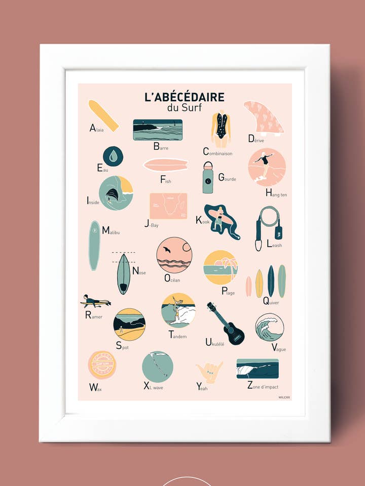 Abecedario del surf para venta al por mayor de Mrjcrrart