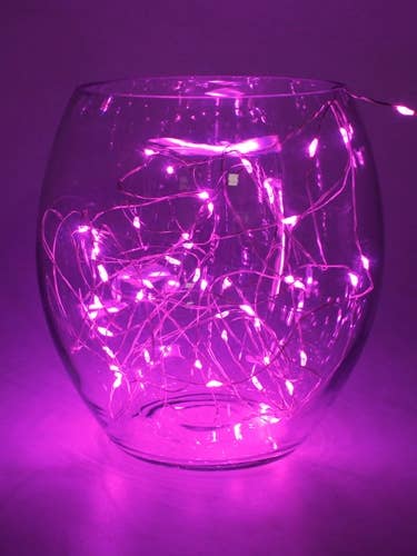 20 LED Silver Copper Fairy Lights Battery Operated - Pink for wholesale by Perfect Holiday