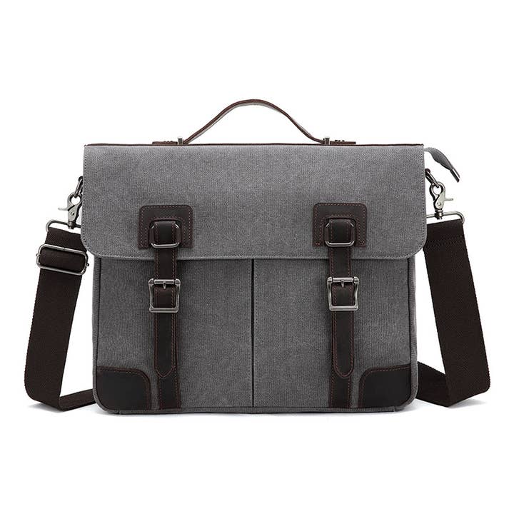 Canvas Messenger Bag MB 607 Charcoal for wholesale by Davan