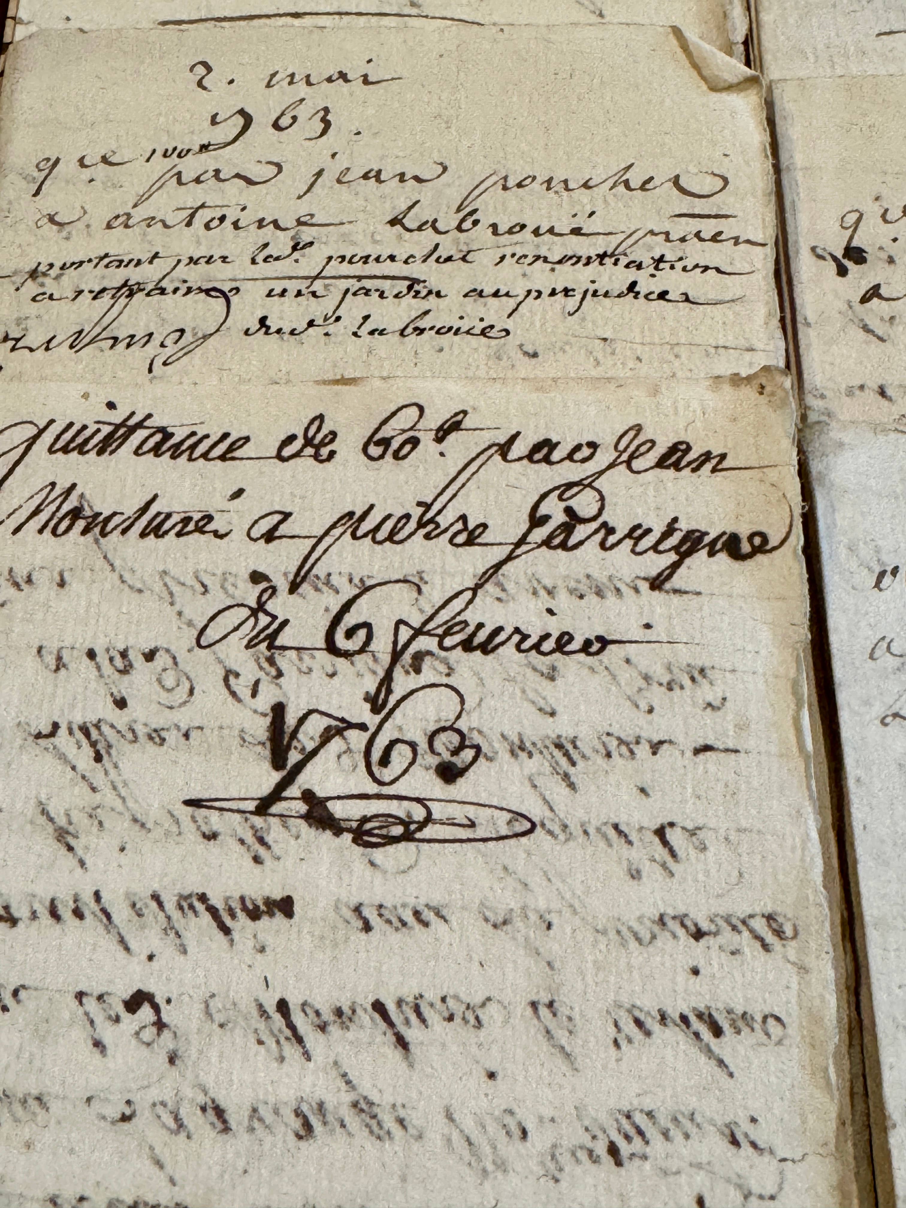 Monahan Papers – Engroshandel Bordpynt – Antikke franske dokumenter fra 1763 - 262 år gamle1