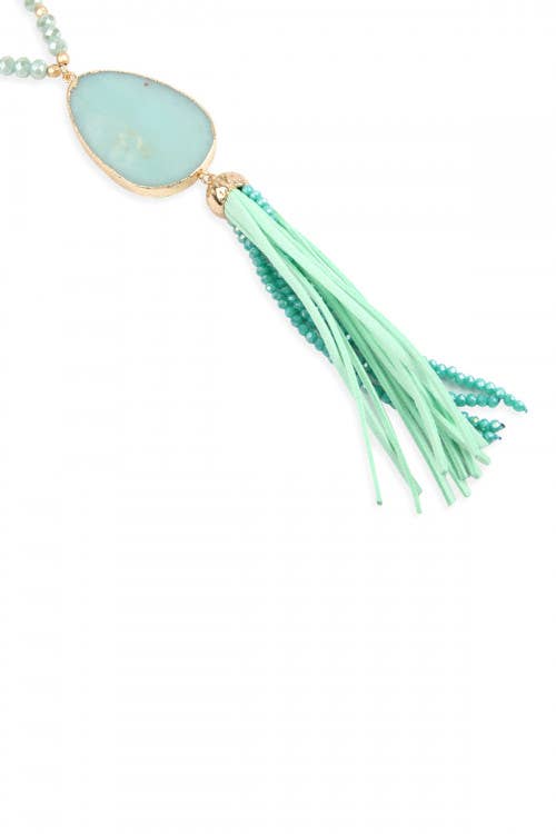 MYS Wholesale Inc - Wholesale Pendant/Charm Necklace - Natural Stone With Tassel Pendant Necklace10