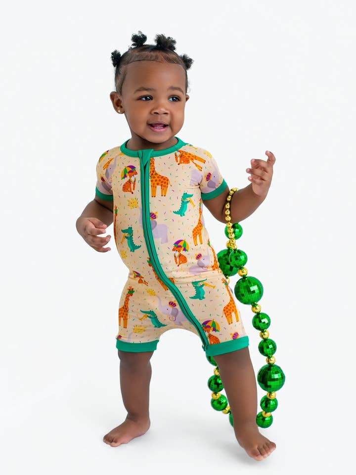 Zoo Mardi Gras Shortie for wholesale by Pearls & Pelicans