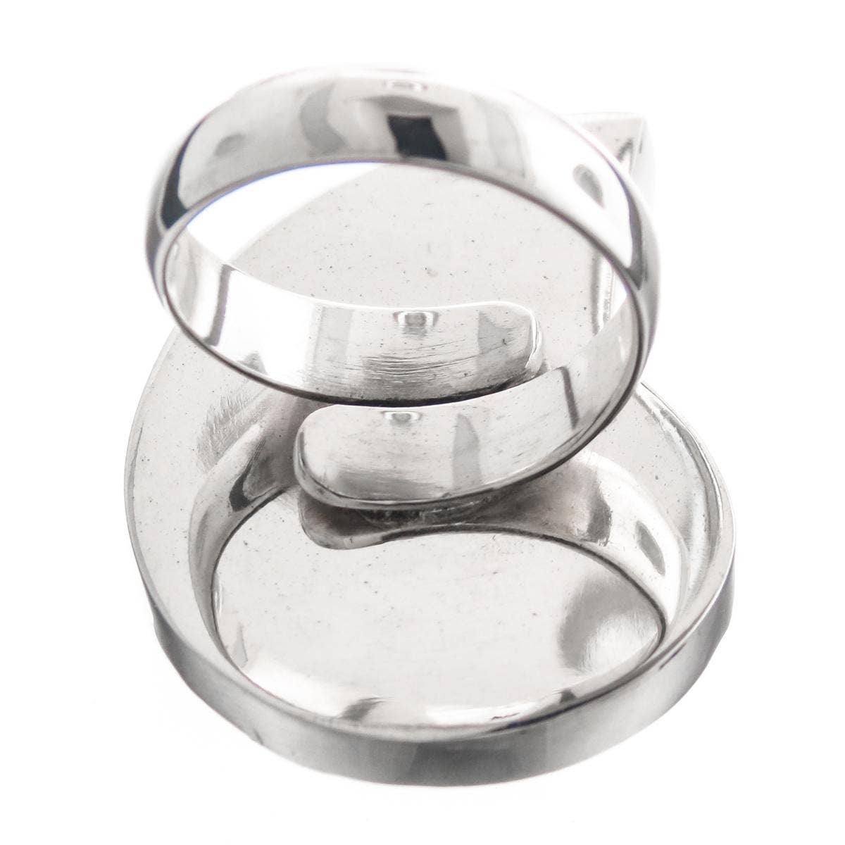 FifiRose – Engroshandel Statementring – 1 1/8" justerbar 925 sterlingsølv sort nautilusskalring2