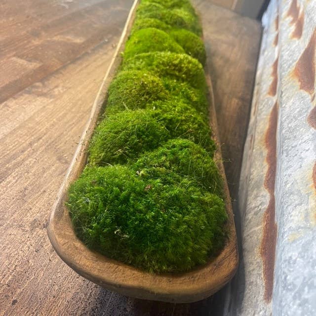 Natural Medium Rustic Bread Bowl with Preserved Mood Moss  for wholesale on Faire3