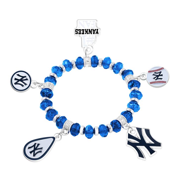 Pulsera con abalorios de los cinco abalorios de los Yankees de Nueva York de la MLB para venta al por mayor de Simran International