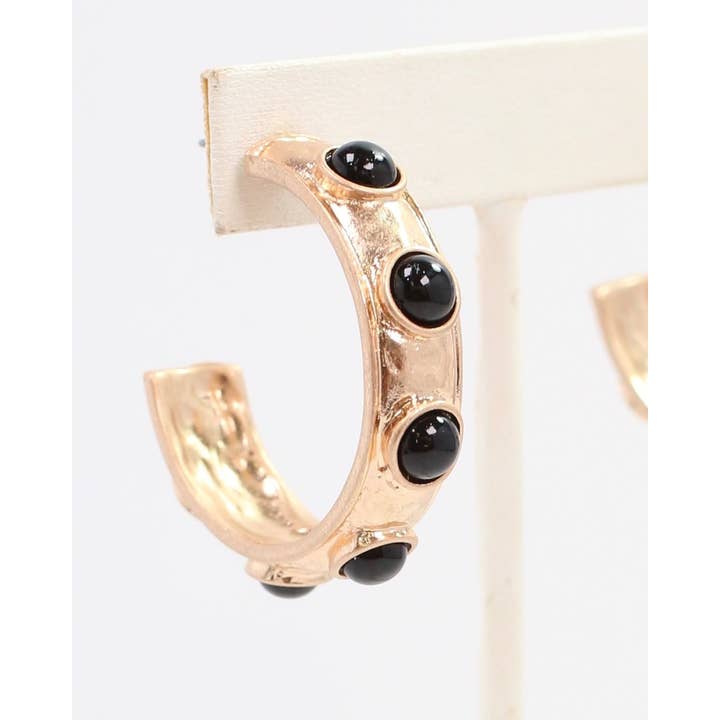 Caroline Hill - Wholesale Hoop Earrings - Frazee Hoop Black3
