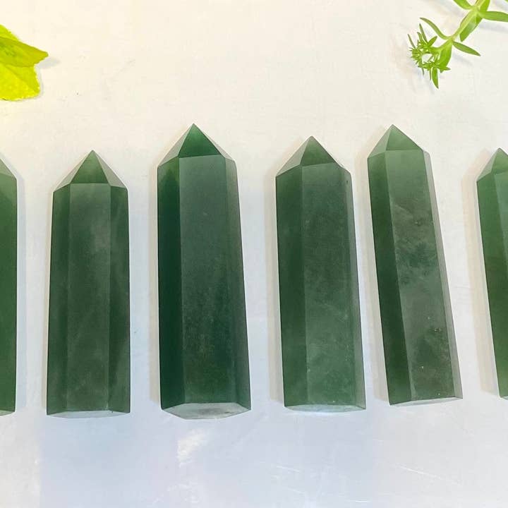 KayleeNYC - Venta al por mayor Piedras/cristales espirituales - Venta al por mayor, lote de 1 lb, obelisco de aventurina natural, punto de curación1