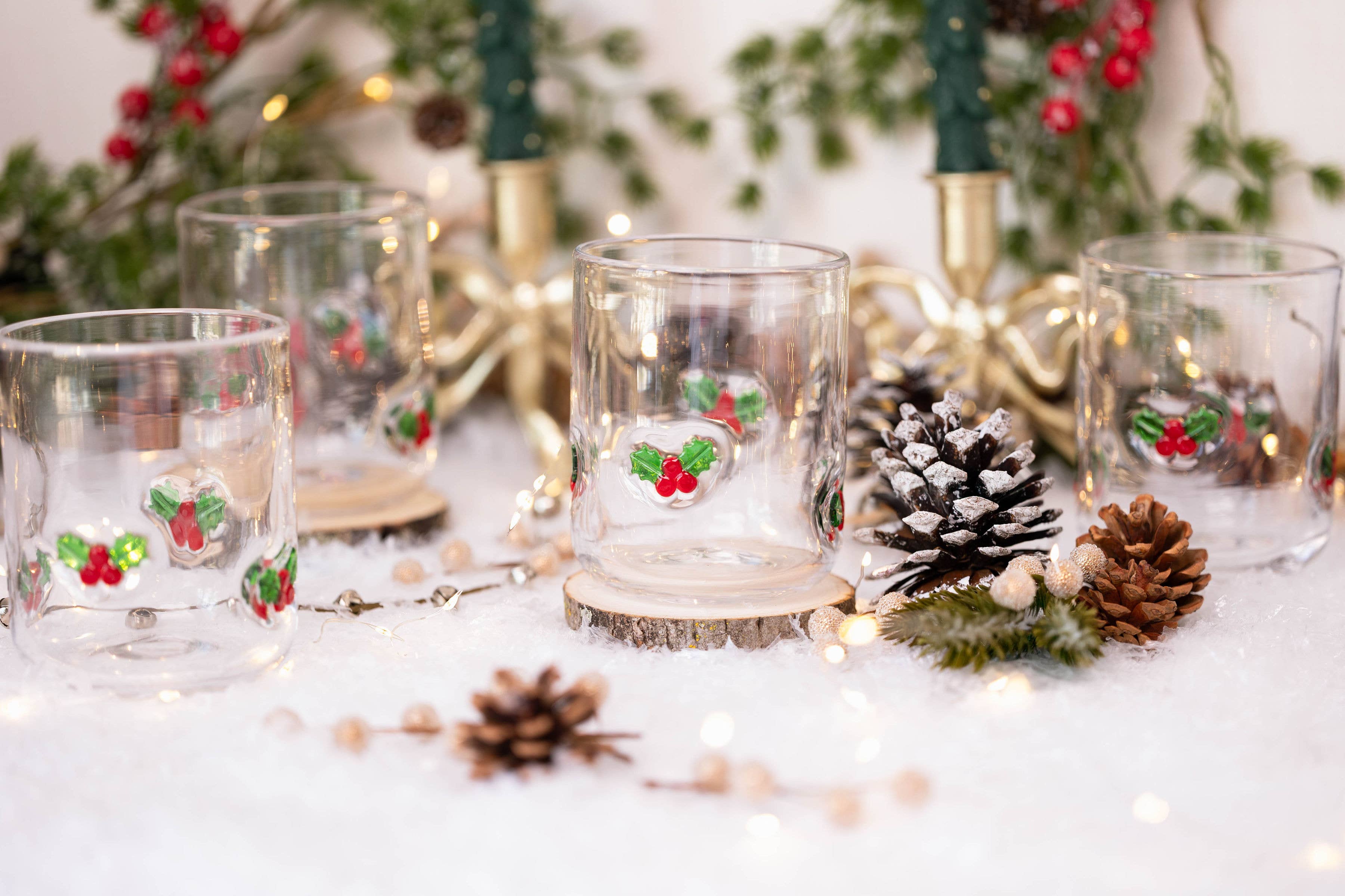 Jeanne Fitz - Vente Verre/tasse - Jeanne Fitz Verre Icône Feuille de Houx, Ensemble de 42