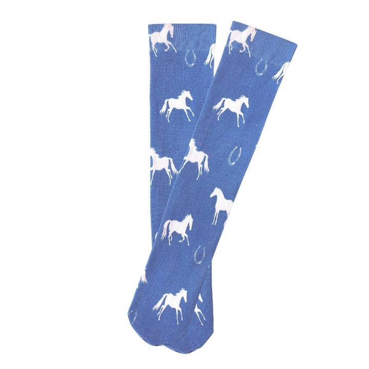 AWST Int'l Children's Lila Horses and Horseshoes Socks for wholesale by JPC Equestrian