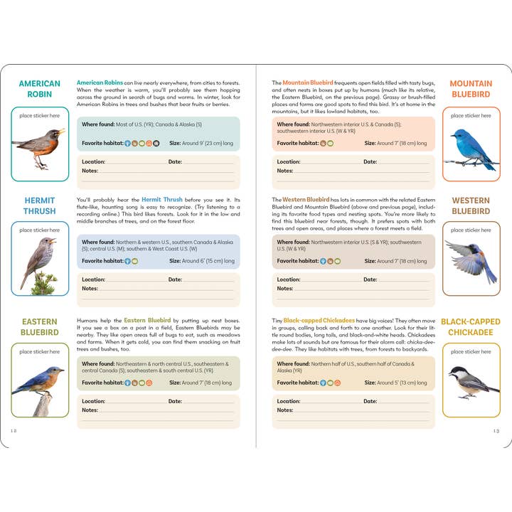 Peter Pauper Press - Wholesale Coloring & Activity Book - Kids & Baby - The Birder's Logbook: A Seek-and-Sticker Book for Budding Ornithologists4