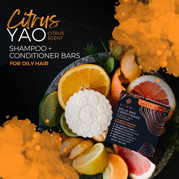 Viori Beauty - Wholesale Shampoo Puck/Solid Shampoo - Rice Water Shampoo Bar | Citrus Yaoâ„¢ | Oily Hair