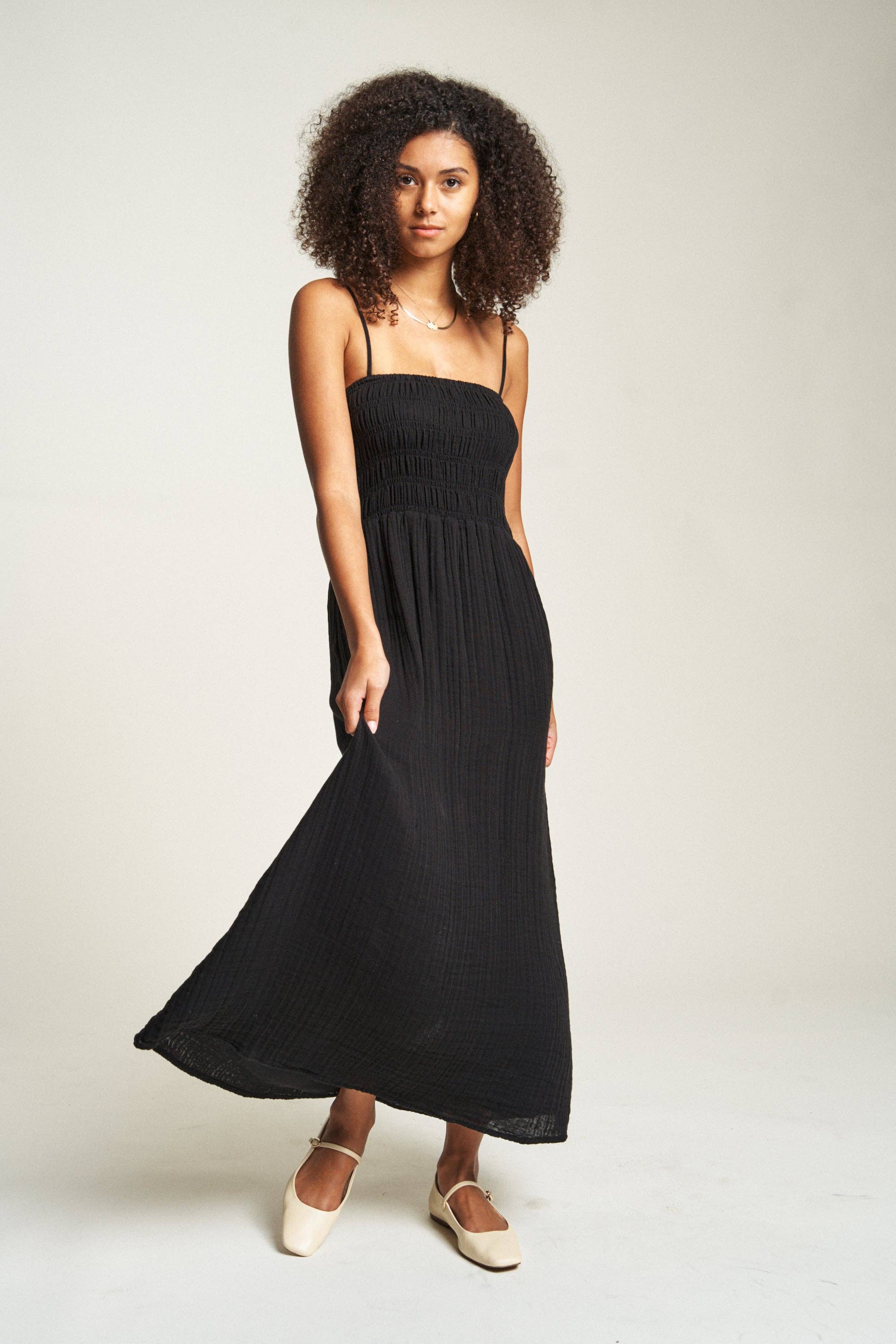 Maybrook Summer Maxi Dress, Black for wholesale on Faire