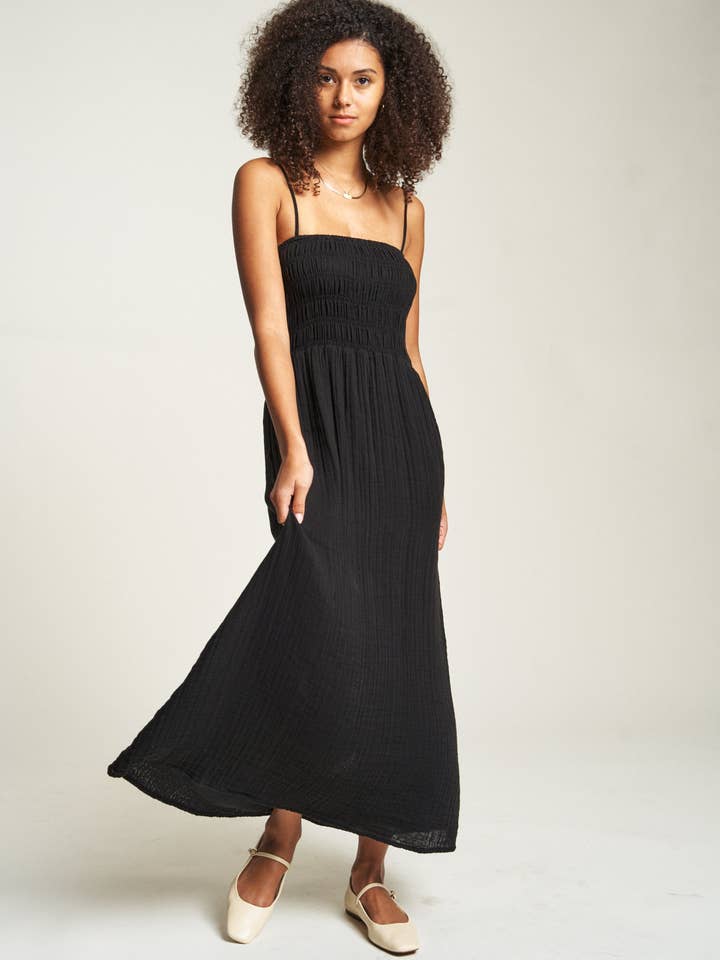 Maybrook Summer Maxi Dress, Black for wholesale by Oliver Logan