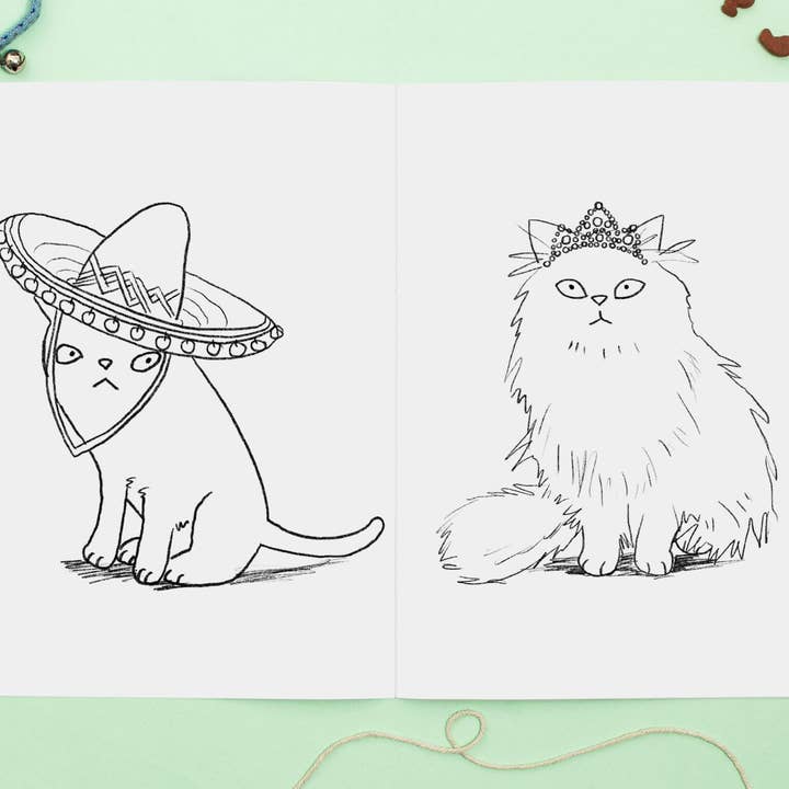 Jo Clark Design - Wholesale Coloring Book - Adult - Cats in Hats Colouring Book