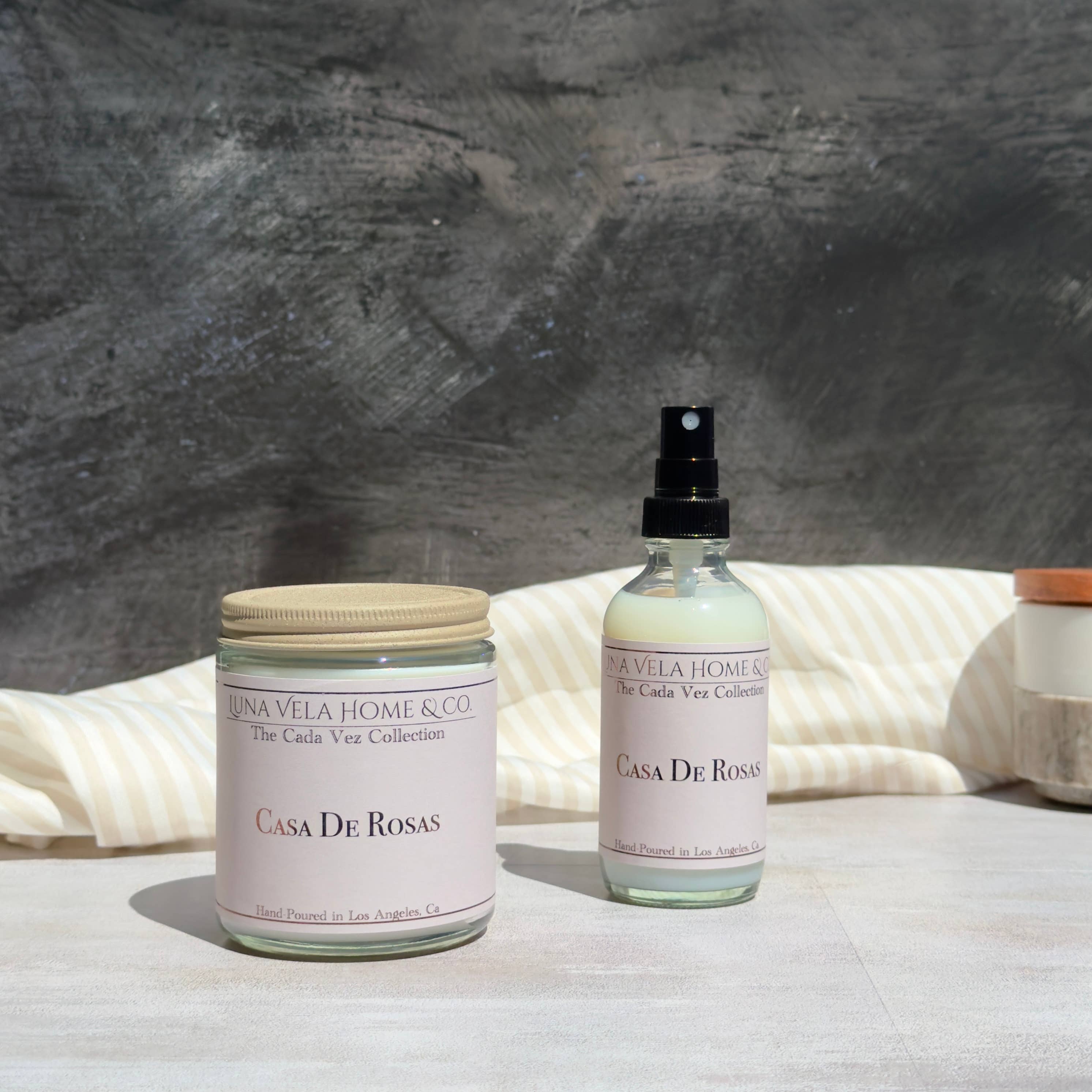 Luna Vela Home & Co. – wholesale Burkljus – Casa De Rosas 7oz. Klar Glas Sojavaxljus2