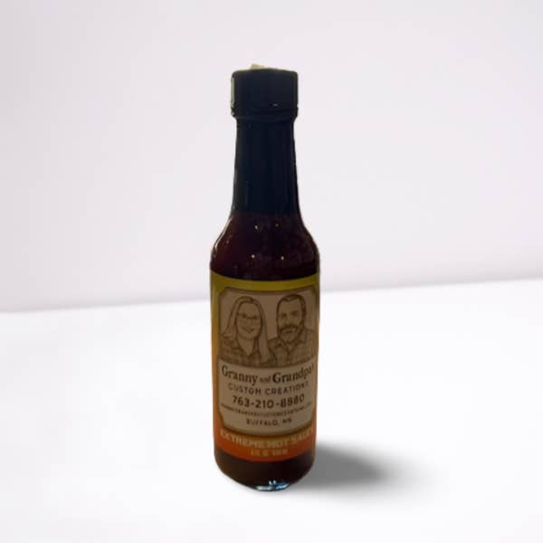 Premium Pepper Sauce Extreme Hot Sauce 5 FL. Oz for wholesale by Granny & Grandpa's Custom Creations