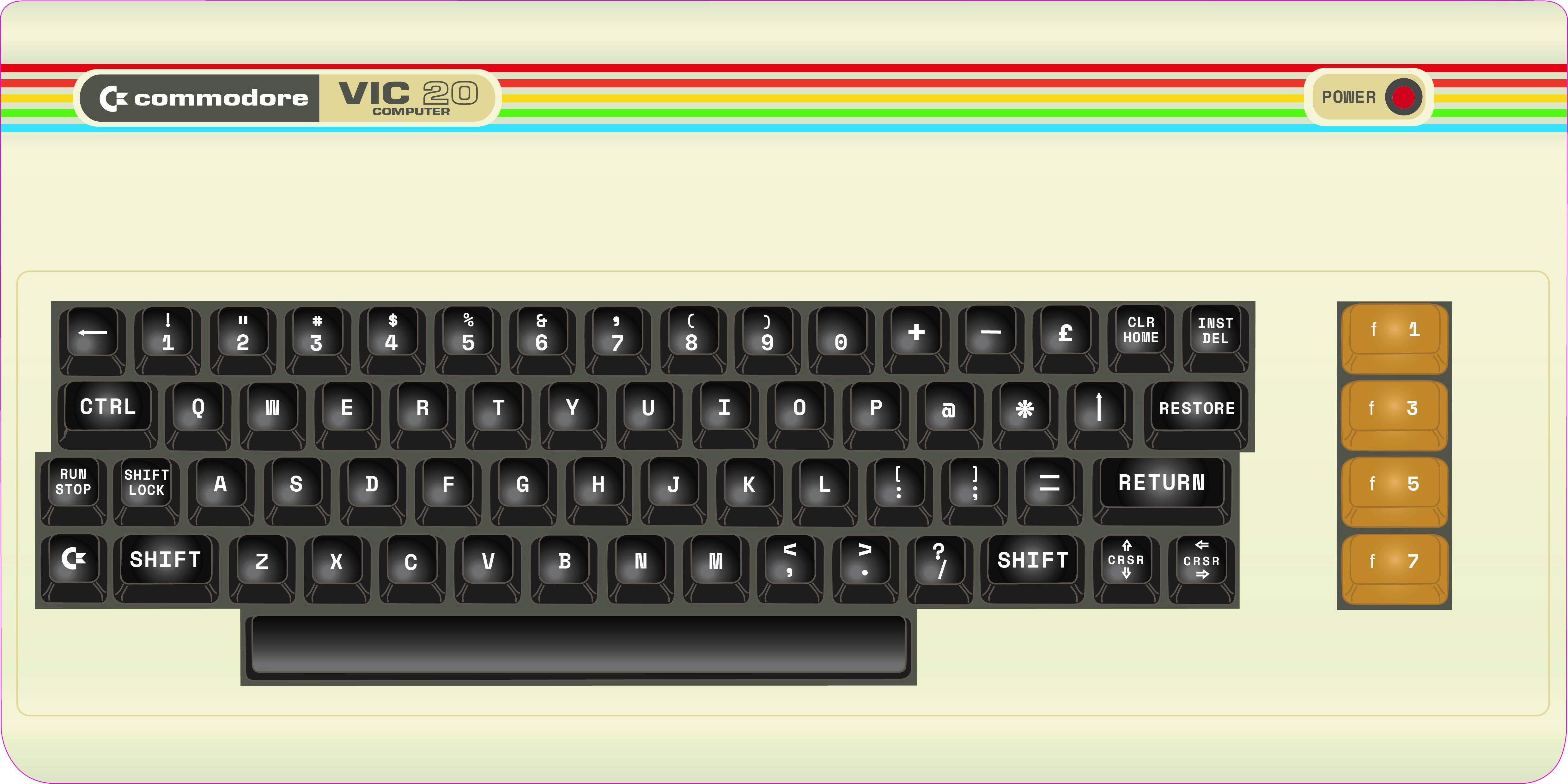 Original Products UK/EU - Wholesale Cutting Board - Bar Bespoke Retro Vic20 Keyboard Glass Chopping Board 1