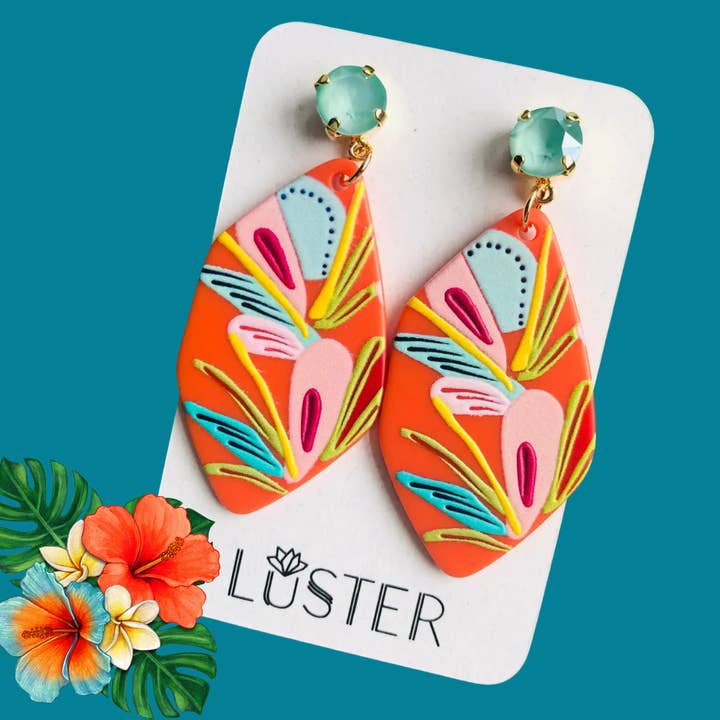 Lush Floral Earrings |  Lightweight Statement Earrings for wholesale by LUSTER