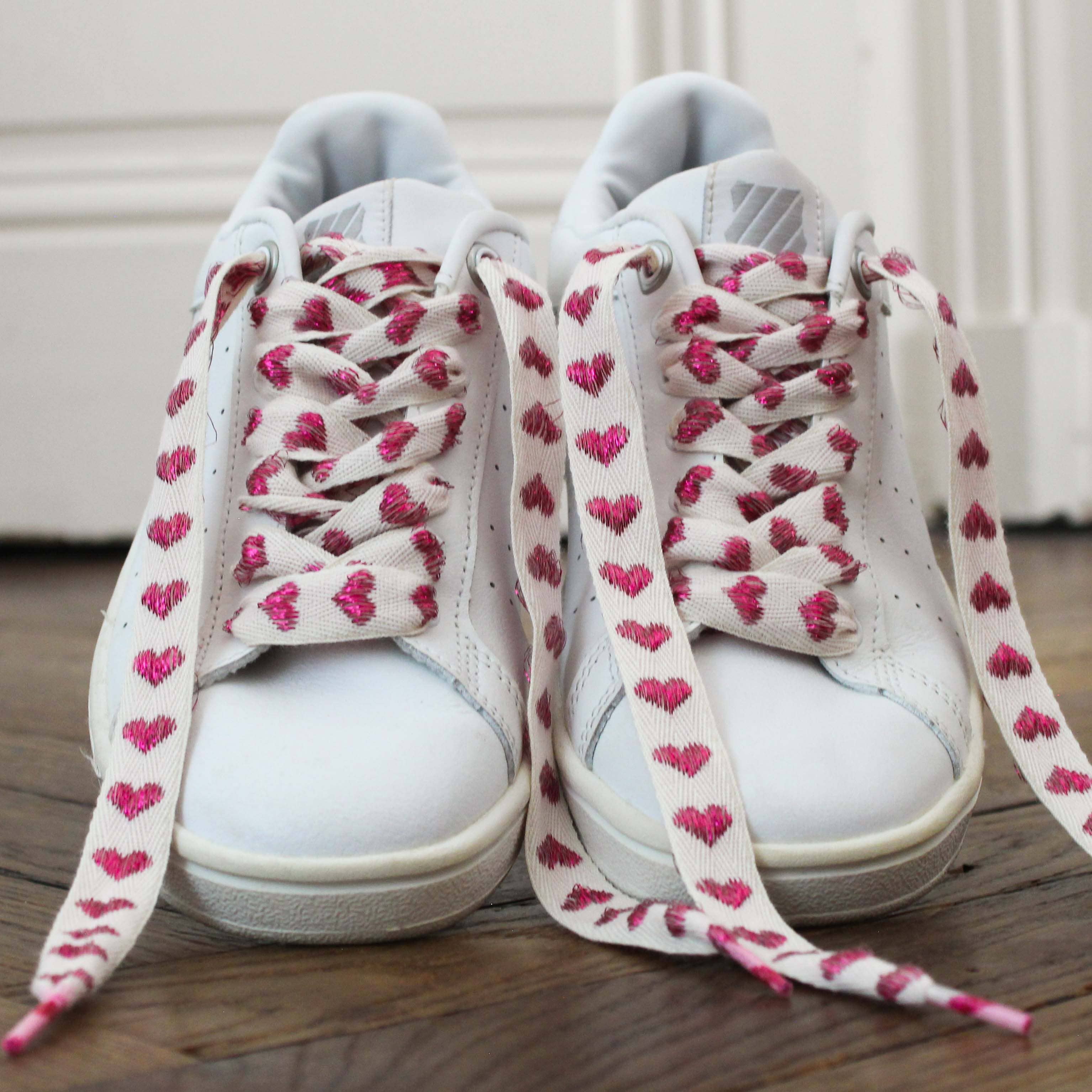 furiouslaces - Wholesale Shoelaces - Women's - Linen shoelaces and pink hearts1