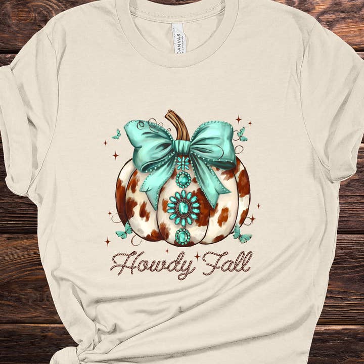 Dixie Grace Mercantile - Wholesale Screen Printed T-Shirt - Women's - Howdy Fall Graphic Tee1
