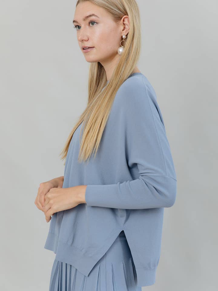Montia Top in Slate Blue for wholesale by Apparalel