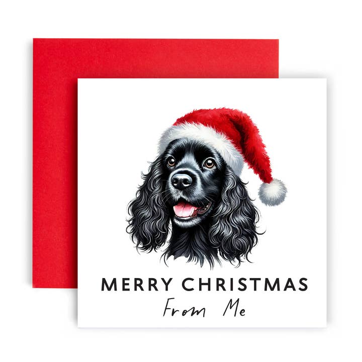Christmas Card from the Dog – Cocker Spaniel Black for wholesale by Huxters