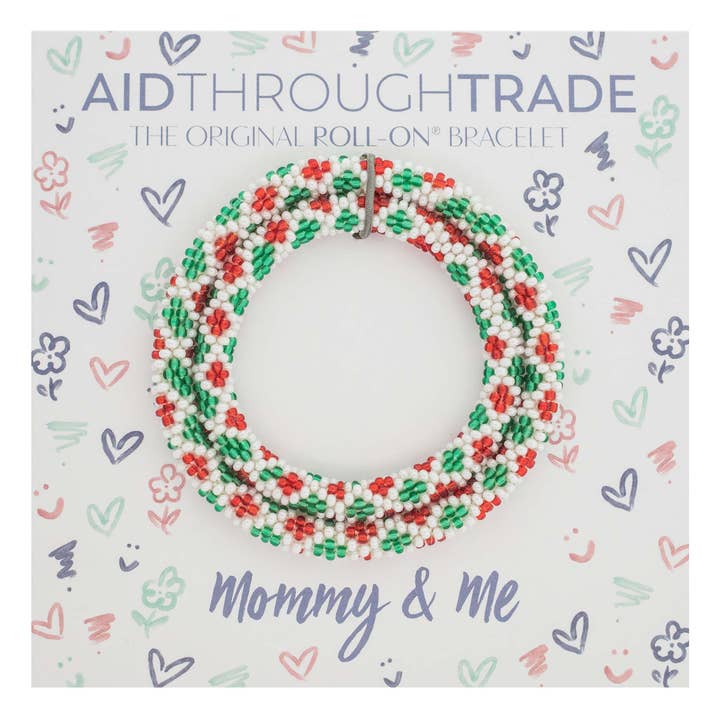 Mommy & Me Roll-On® Armbanden Maretak Kerst - Set van 2 voor wholesale door Aid Through Trade