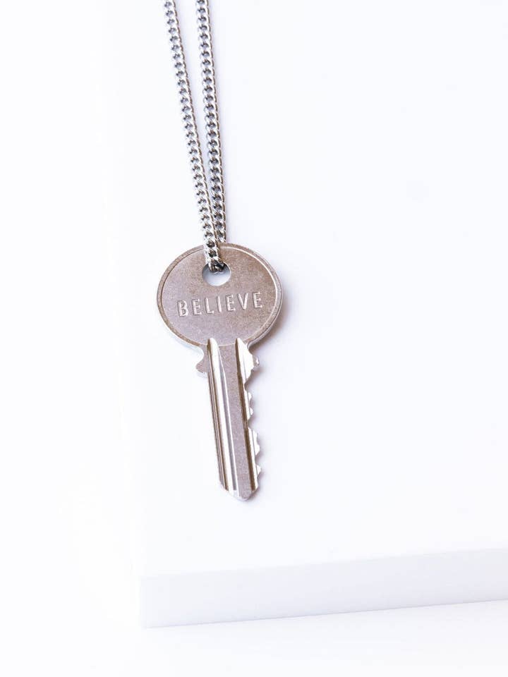 Classic Key Silver Chain Necklace for wholesale by The Giving Keys
