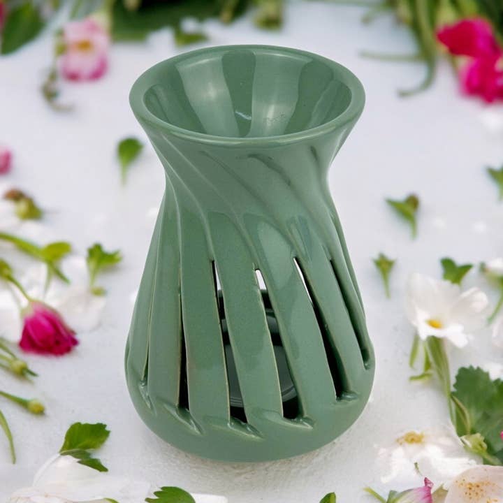 Zen'Arôme - Vente Diffuseur de parfum chauffant - Brûle Parfum et Fondants Parfumés en Céramique Corta Vert0
