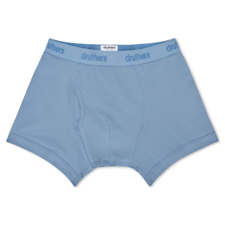 Boxers de Algodão Orgânico - Azul Acinzentado por atacado de Druthers NYC