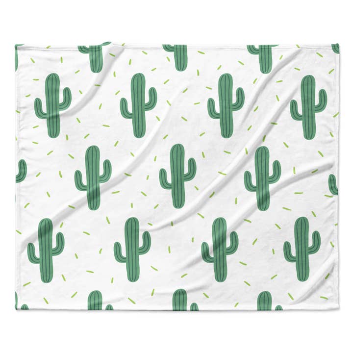 Coperta in pile stampa cactus per la vendita all'ingrosso da parte di NOSO Home